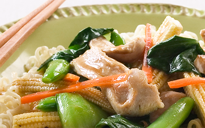 Poulet Mariné et Wok de Légumes